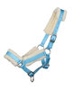 QHP veulenhalster met bont babyblauw