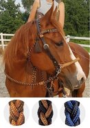 Barefoot hoofdstel sidepull Amber cognac/oranje