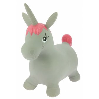 EquiTheme eenhoorn skippybal grijs/roze