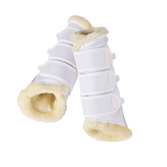 Eskadron peesbeschermers Soft Mesh Fauxfur wit