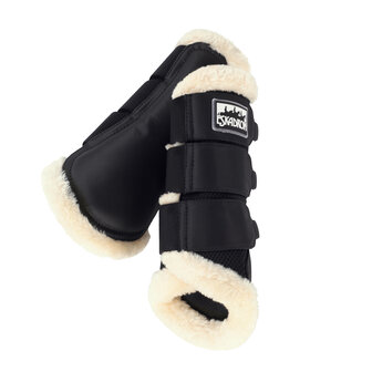 Eskadron peesbeschermers Soft Mesh Fauxfur zwart