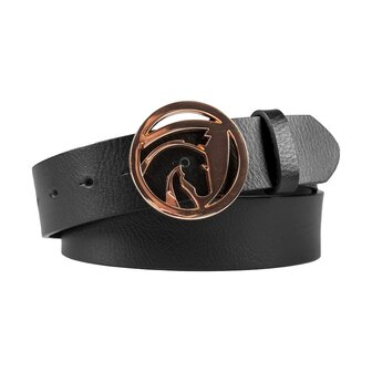 Horka leren riem zwart/ros&eacute;