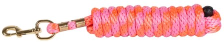 Harry&#039;s Horse halstertouw met gouden musketon 3 meter roze/oranje