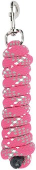 Harry&#039;s Horse halstertouw Mounty met zilveren musketon fuchsia/grijs/wit