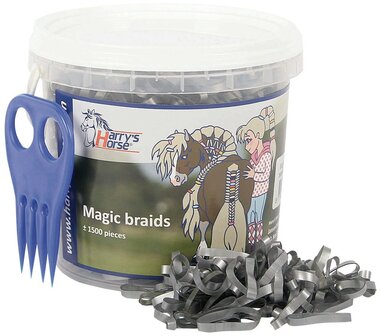 Harry&#039;s Horse invlecht elastiekjes pot breed zilver