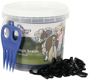 Harry&#039;s Horse invlecht elastiekjes pot breed zwart