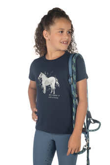 HKM t-shirt Sparkle donkerblauw