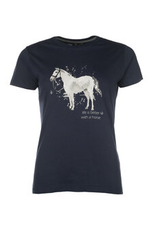 HKM t-shirt Sparkle donkerblauw