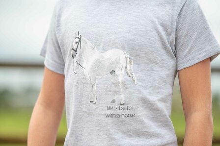 HKM t-shirt Sparkle grijs gemeleerd