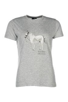 HKM t-shirt Sparkle grijs gemeleerd