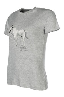 HKM t-shirt Sparkle grijs gemeleerd