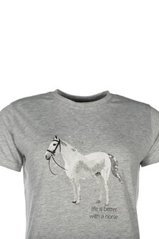 HKM t-shirt Sparkle grijs gemeleerd
