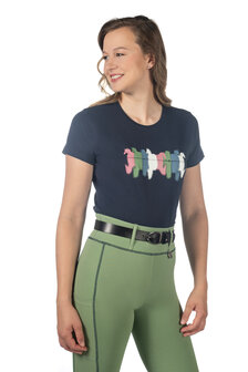 HKM t-shirt Mirror donkerblauw