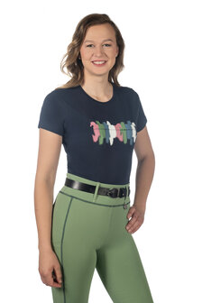 HKM t-shirt Mirror donkerblauw