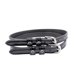 Waldhausen leren sporenriempjes Stone zwart/zilver