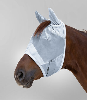 Waldhausen vliegenmasker Premium met oren UV werend zilvergrijs