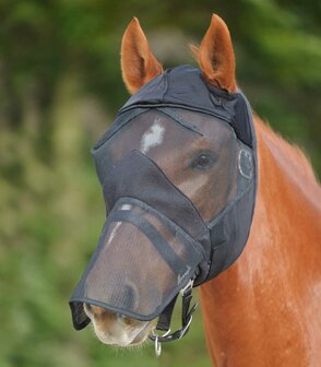 Waldhausen vliegenmasker Premium zonder oren met UV bescherming zwart