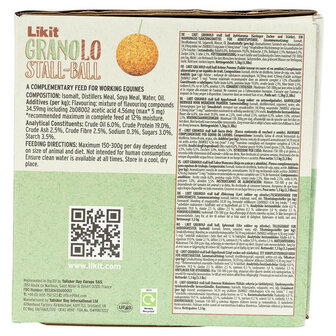 Likit GranoLo stalbal 1,6 kg laag in suikers