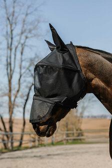 EquiTheme vliegenmasker Protec UV werend zwart