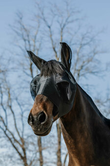 EquiTheme vliegenmasker met oren Lycra UV werend