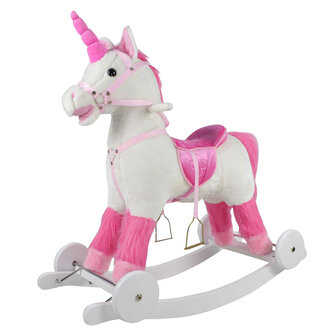 EquiTheme hobbelpaard unicorn wit/roze
