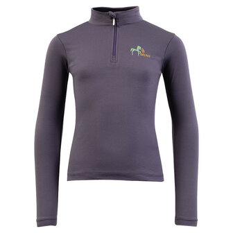 BR Mini Horse zip-up shirt longsleeve cadet