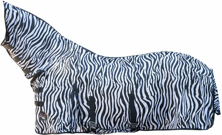 HKM vliegendeken Zebra met hals en buikflap