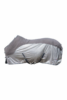 HKM vliegendeken Comfort met fleece grijs/natuur/blauw