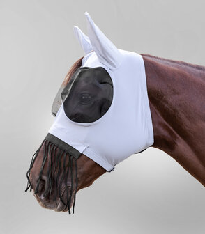 Waldhausen vliegenmasker met franjes Puck zilvergrijs