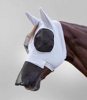 Waldhausen vliegenmasker met neusflap Puck zilvergrijs