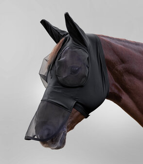 Waldhausen vliegenmasker met neusflap Puck zwart