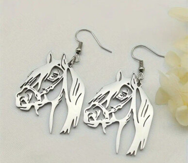 Oorbellen Horse zilver