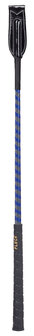 Fleck springzweep met gelakte flap grijs/azuurblauw