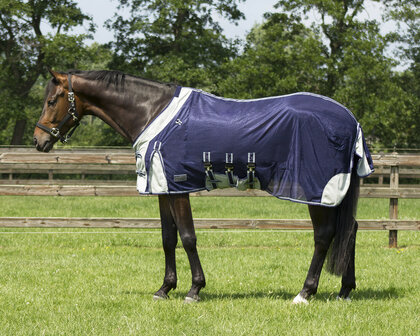 QHP vliegendeken met hals en masker blauw