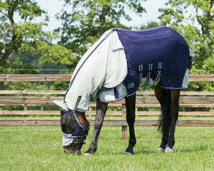 QHP vliegendeken met hals en masker blauw