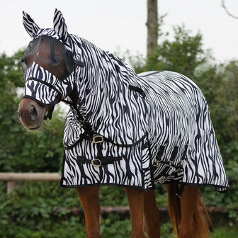 QHP vliegendeken met hals en masker zebra
