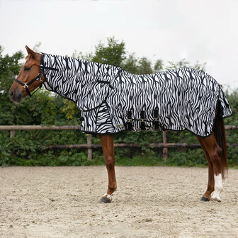 QHP vliegendeken met hals en masker zebra