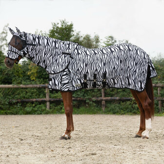QHP vliegendeken met hals en masker zebra