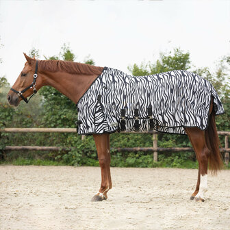 QHP vliegendeken met hals en masker zebra