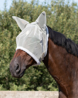 QHP vliegenmasker met oren grijs