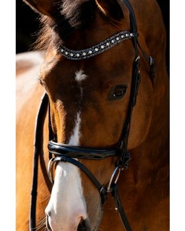 HB Anatomisch Hoofdstel met Swarovski en Luxe Glitters Showtime Jump lak zwart