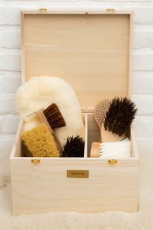 HB Showtime Luxe Houten Borstelset met Poetskist