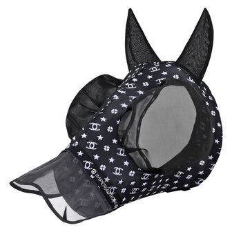 Imperial Riding vliegenmasker Trail Ride UV bescherming zwart AOP