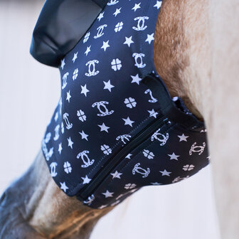 Imperial Riding vliegenmasker UV bescherming Trail Ride zwart AOP