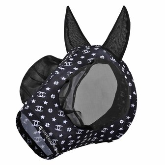 Imperial Riding vliegenmasker UV bescherming Trail Ride zwart AOP