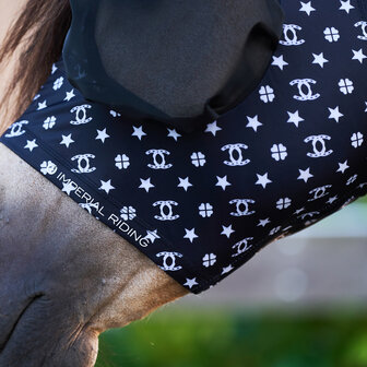Imperial Riding vliegenmasker UV bescherming Trail Ride zwart AOP