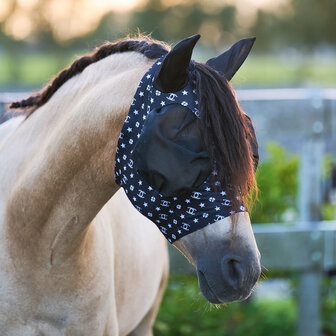 Imperial Riding vliegenmasker UV bescherming Trail Ride zwart AOP