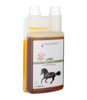 Waldhausen Lijnzaadolie voor paarden &ndash; 100% zuiver en rijk aan vetzuren en vitaminen 1 liter