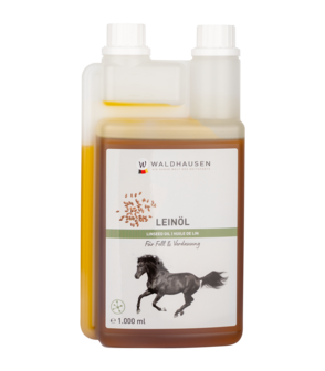 Waldhausen Lijnzaadolie voor paarden &ndash; 100% zuiver en rijk aan vetzuren en vitaminen 1 liter