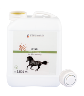 Waldhausen Lijnzaadolie voor paarden &ndash; 100% zuiver en rijk aan vetzuren en vitaminen 2,5 liter